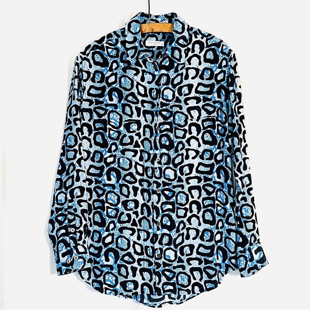 Equipment 100% Georgette SILK Animal Print Blouse Tunic
